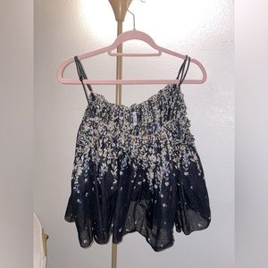 Black Floral Tank Top